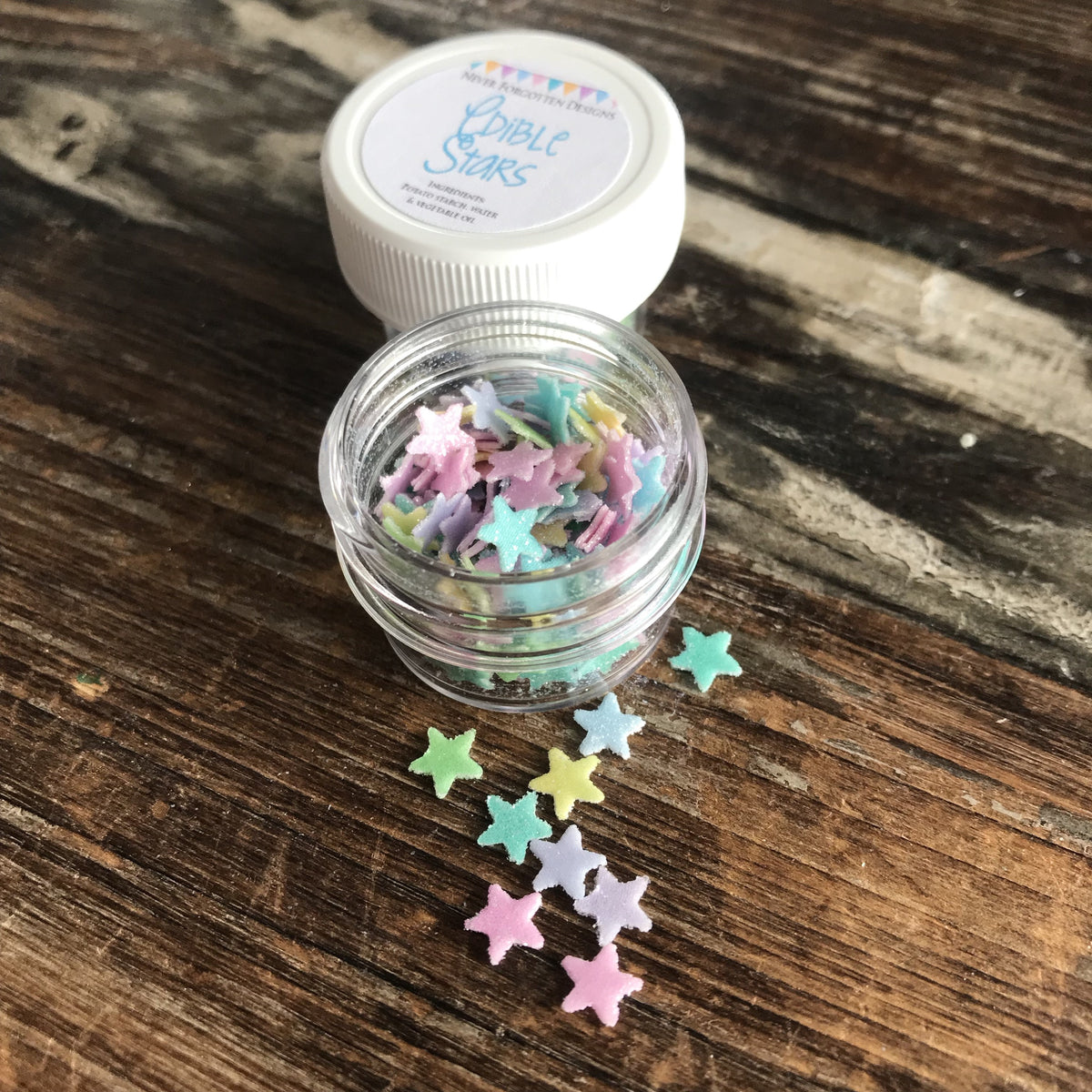 Colorful Star Glitter Fun Food Sprinkles© by Never Forgotten Designs